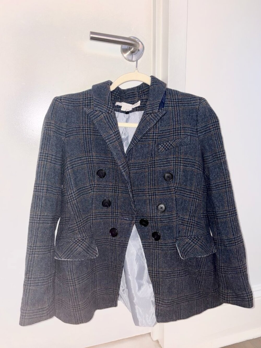 Veronica Beard Wool Plaid Dickey Jacket Blazer